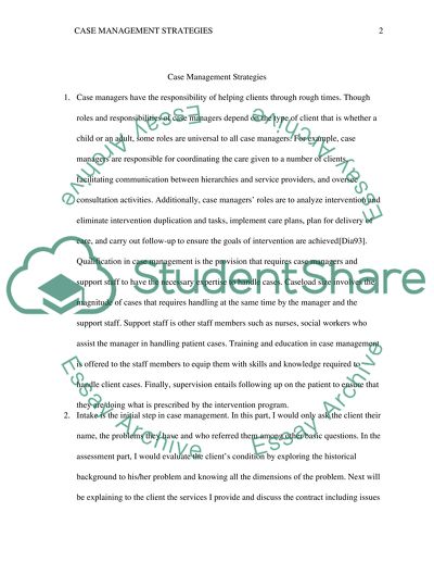 Case Management Strategies