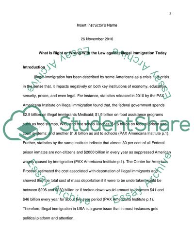 What Is Right or Wrong With the Law against Illegal Immigration Today