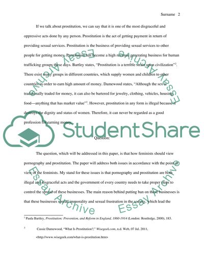 Critically consider how feminists should view pornography and/or prostitution