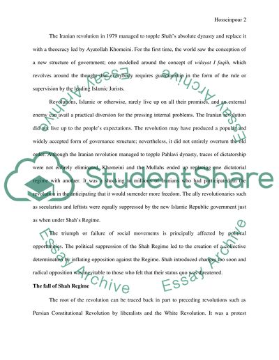 The Iranian Revolution and the Beginning of the Islamic Republic