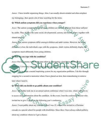 Description of Cases of People with Autism