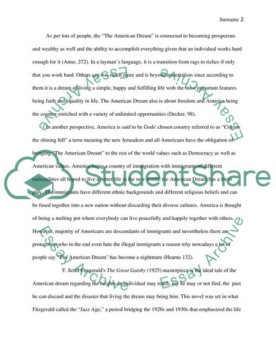 The Great Gatsby and The American Dream