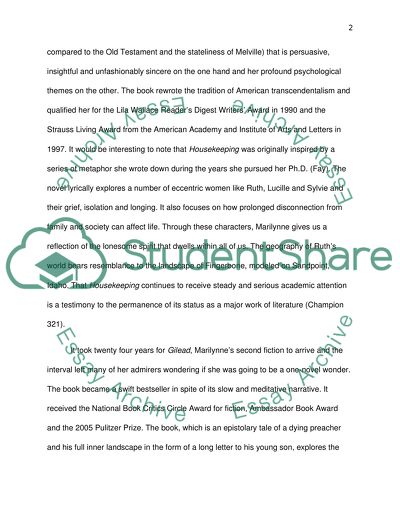 A Literary Research Paper Delving into the Work of Marilynne Robinson