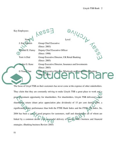 Stakeholder Groups in Lloyds TSB Bank