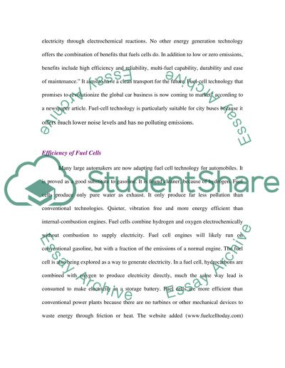 Are Fuel Cells a Good Substitute to Gasoline and Are They the Best One