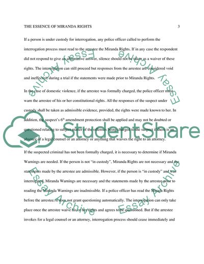 The Essence Of Miranda Warnings