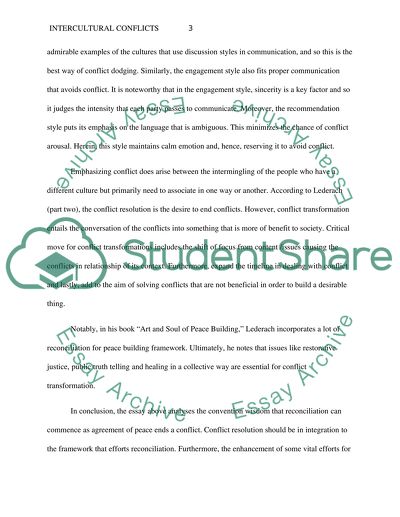 Inter-Cultural Conflicts and Its Resolution