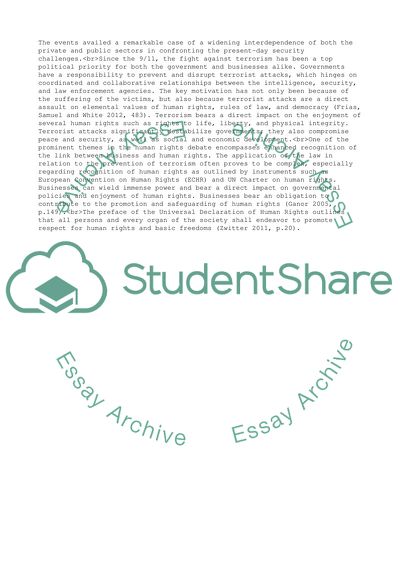 Prevention of Terrorism and Business Continuity