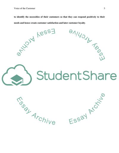 Voice of the Customer