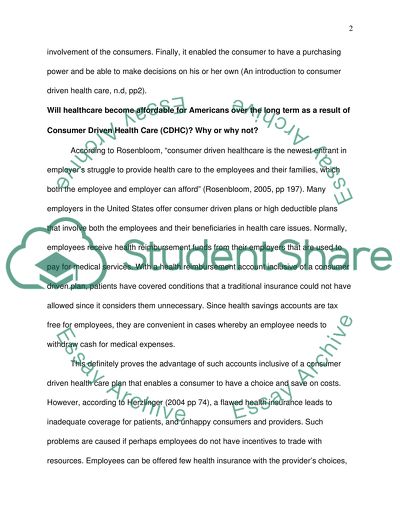 SLP: Consumer Driven Health Care