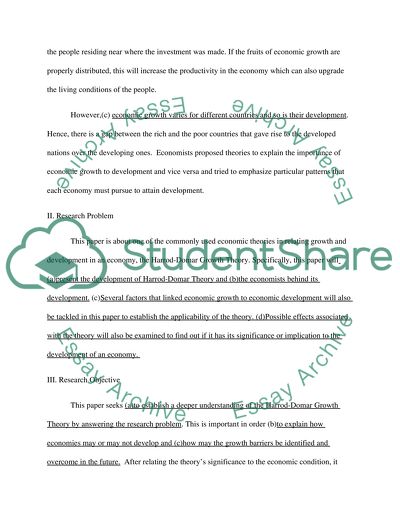 Harrod-domar Model for Development