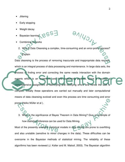 Data Mining - Questions to answer
