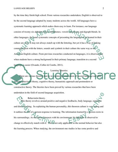 Language Beliefs and Learning