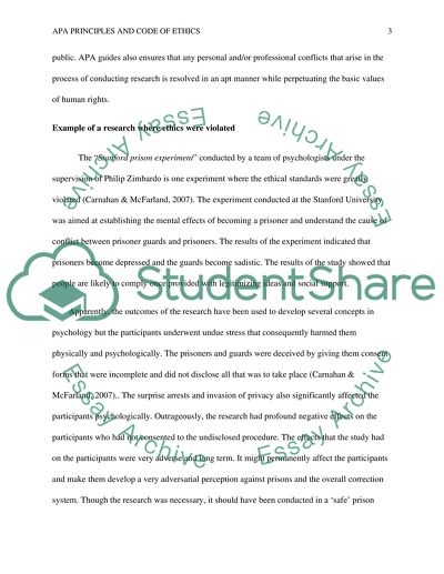 APA Principles And Code Of Ethics