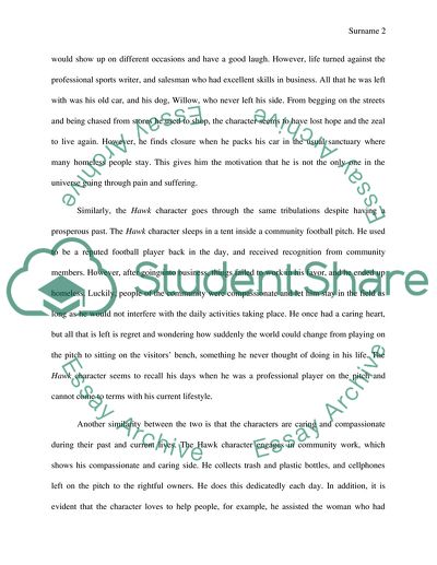 Compair and contrast between the hawk and the Lady in red