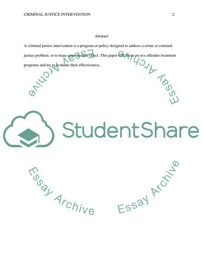 Criminal Justice Intervention