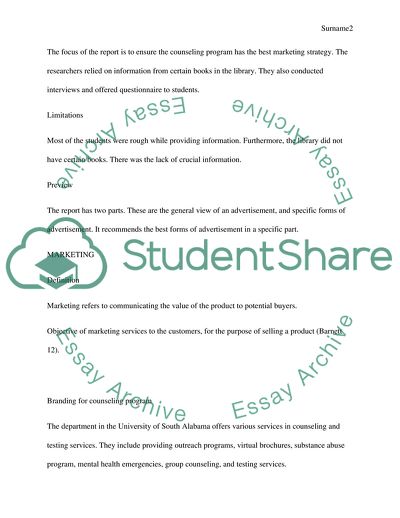 Marketing Strategies for Counseling Program