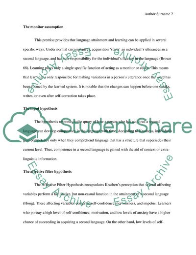 Krashens Input Hypothesis