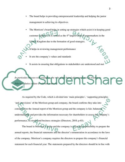 Internal and External Structures of Corporate Governance at Morrisons