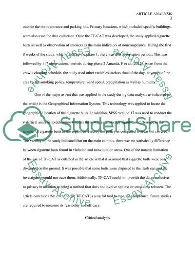 Measuring Compliance With Tobacco-Free Campus Policy by Amanda Fallin