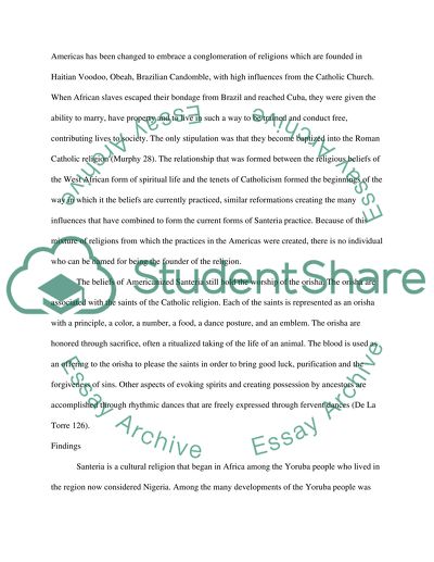 Santeria: African Spirits in America