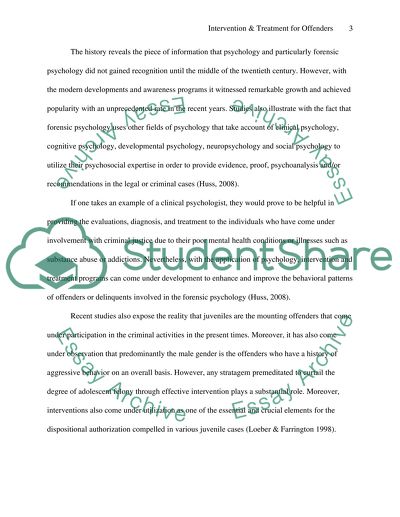 Intervention and Treatment Programs for Offenders