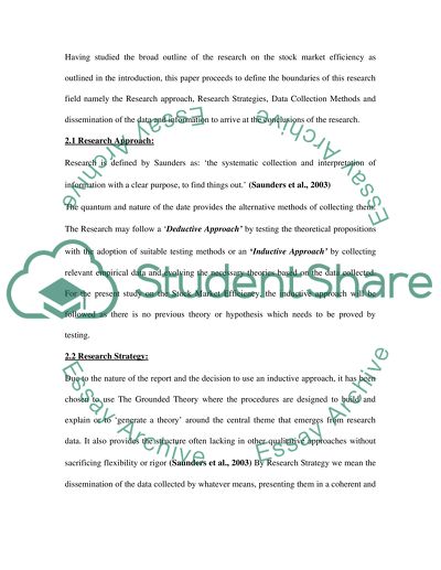 STOCK MARKET EFFICIENCY