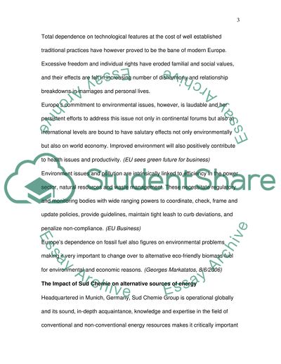 European Business and Policy Environment