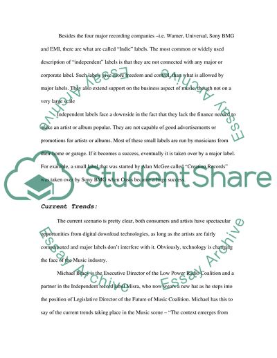 Independent Music Labels and Their impact on theMusic Industry