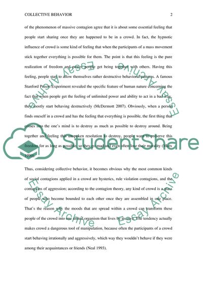 The Contagion Destructive Collective Behavior