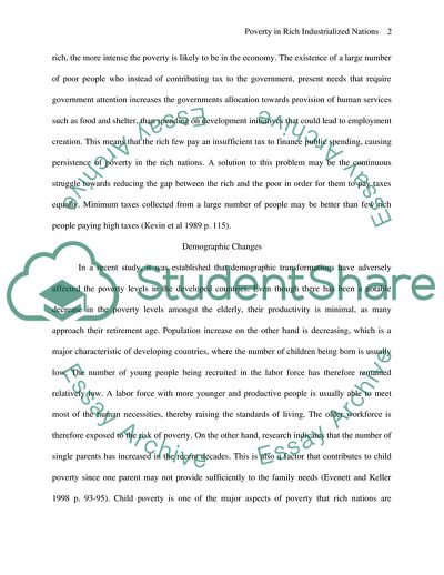 Poverty in Rich Industrialized Nations