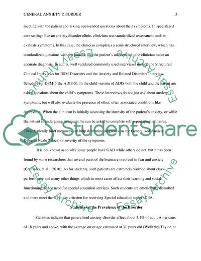 General Anxiety Disorder