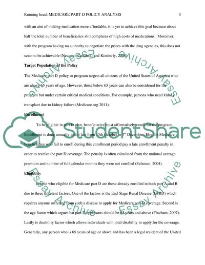 Medicare Part D Policy Analysis