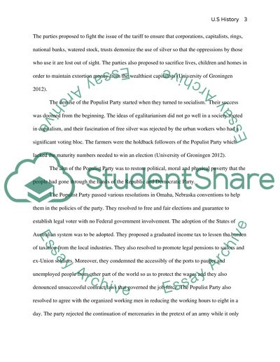 U.S History : The Populist Party