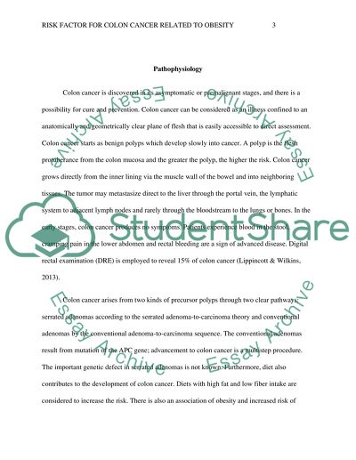 Risck Factor for colon cancer related to Obesity