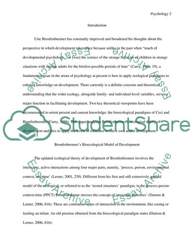 Analyzing Urie Bronfenbrenners Ecological Theory of Development