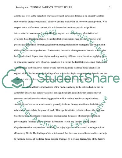 Turning patients every 2 hours