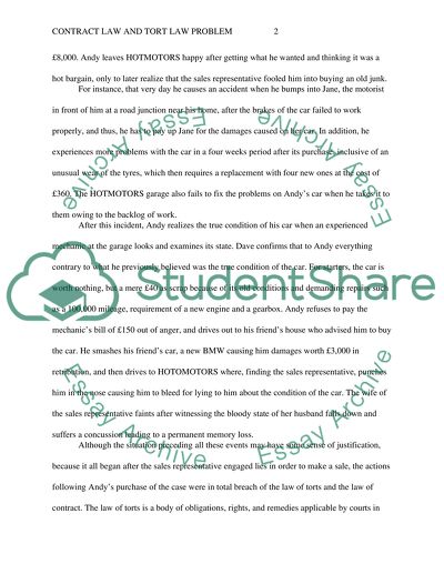 Contract Law and Tort Law Problem
