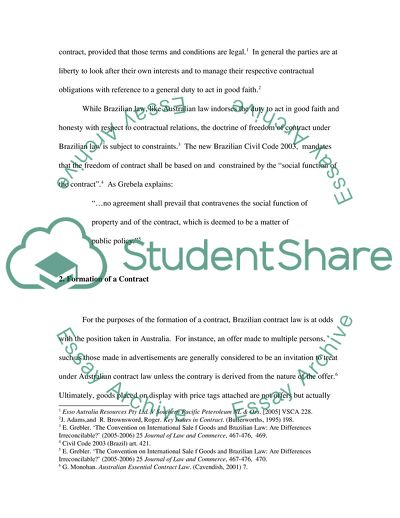 The Differences between Australian Contract Law and Brazilian Contract Law