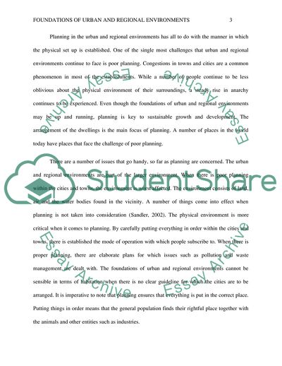 Foundations of Urban and Regional Environments