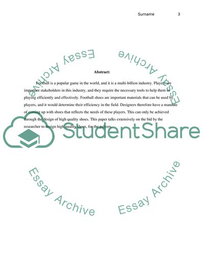 Design of Football Shoes