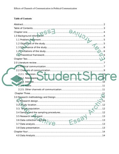 Effects of Communication Channels in Political Communication