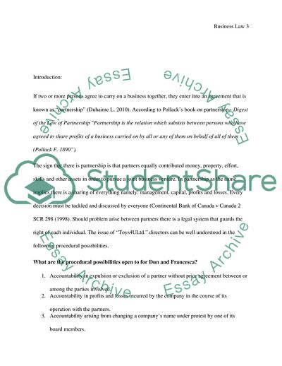 Possible Procedural Responsibilities: Toys4Ultd