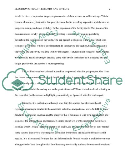 Effects of Electronic Health Records on Health Care System Effectiveness and Efficiency