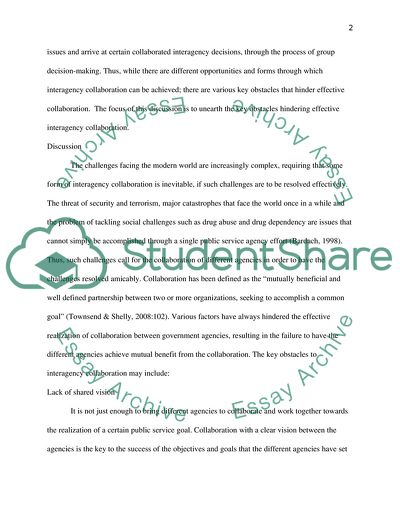 The Key Obstacles in Getting Agencies to Work Together