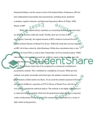 Item Response Theory