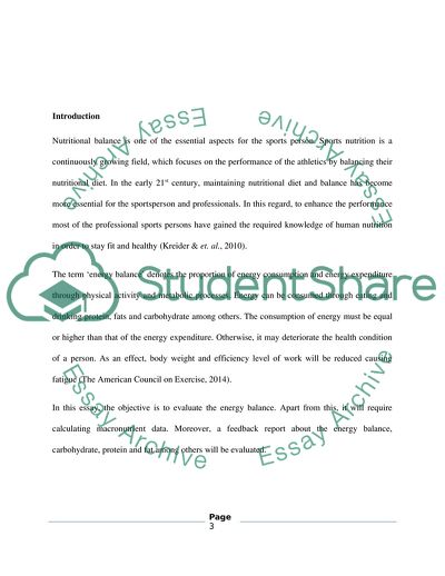 A Nutritional Plan for an Amateur Rugby Player