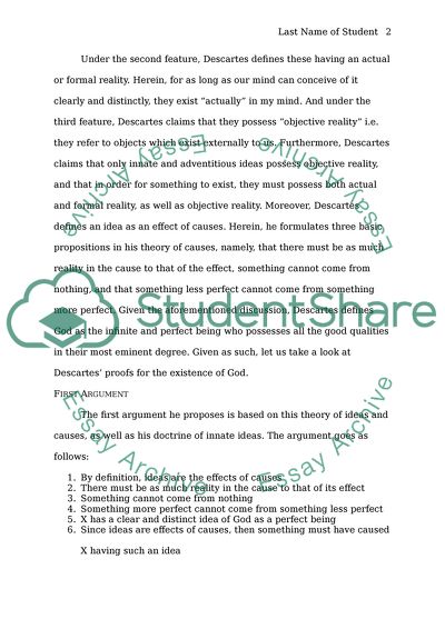 Descartes Proof for Gods Existence