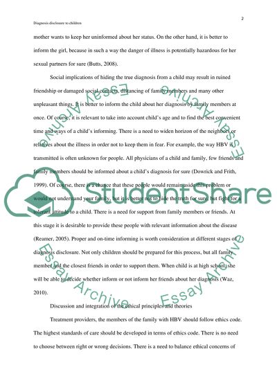 Disclosing Illness in Children