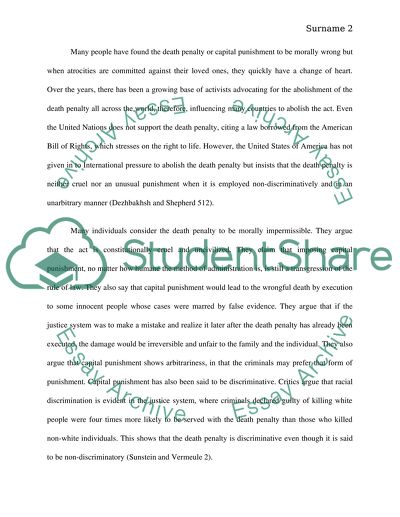 The Ethical Issue of Death Penalty